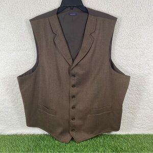 Stafford Classic Fit Suit Vest Elegant Brown Button Up Men's Suit Separates 52R